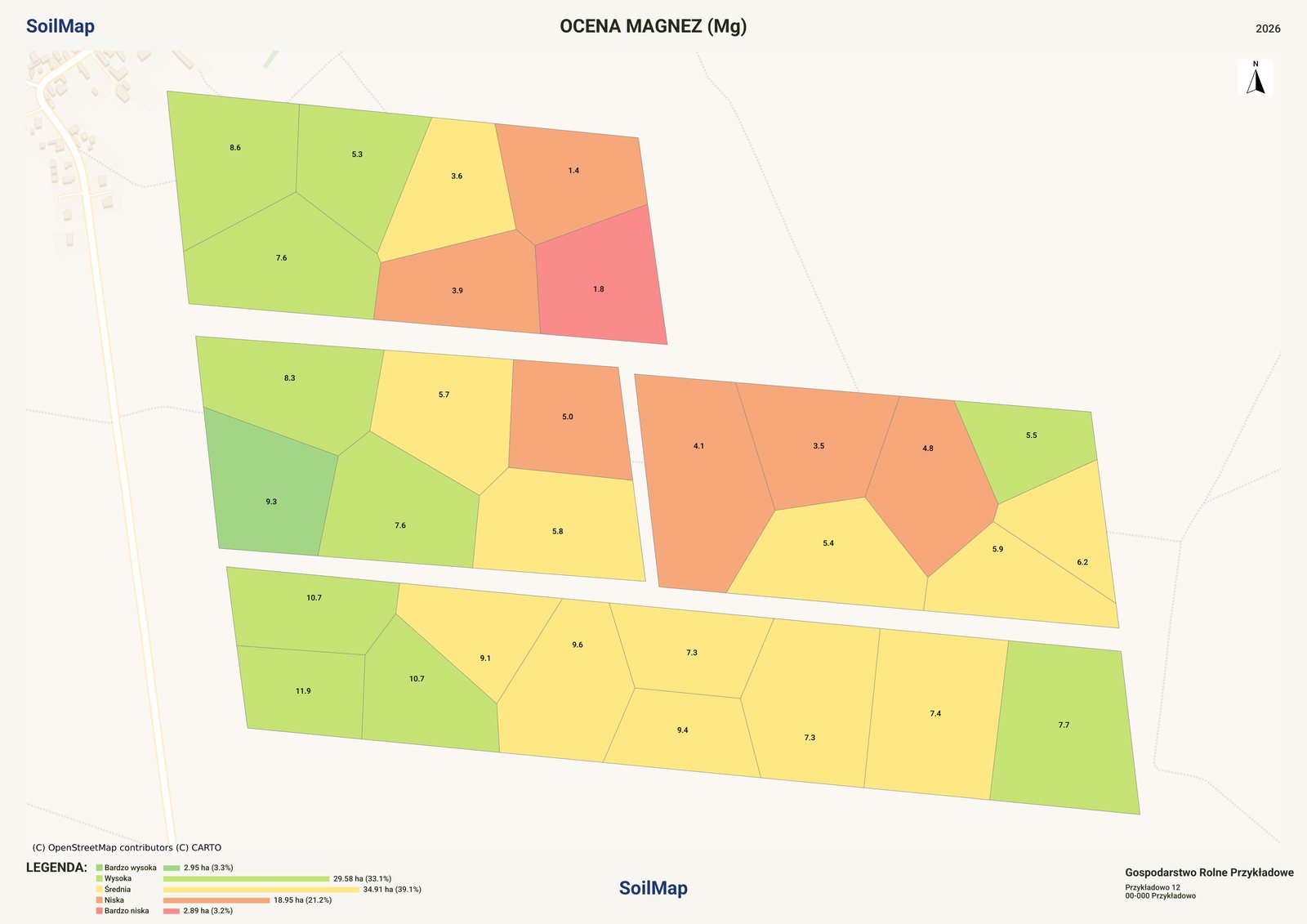 Mapa: ocena magnezu Mg